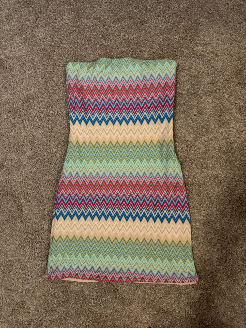 More to Come Chevron Strapless Dress